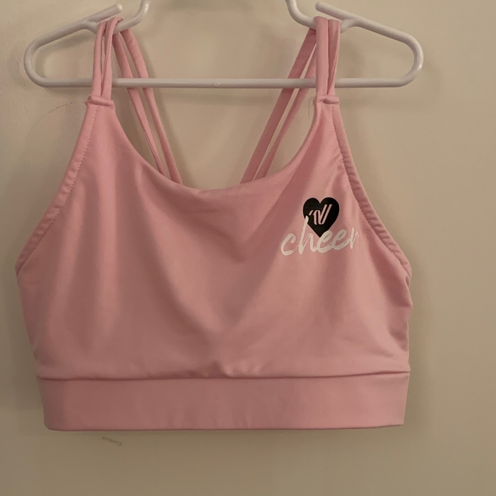 Varsity Pink Cheer Sports Bra